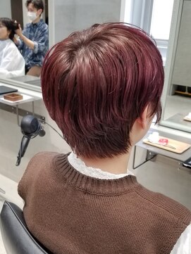 テトヘアー(teto hair) SHORT［ピンク、オン眉、ピンクグラデーション］