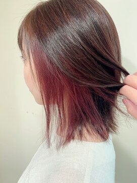 アズールサン 草加西口店(azule-sun) 20代30代大人かわいいヘア　　インナーカラー　秋のレッド[草加]