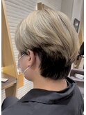 メンズホワイトベージュケアブリーチデザインカラー