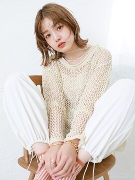 ミリー 梅田店(milly) ハイトーンくびれ外ハネミディアムマチルダボブ 【milly梅田】