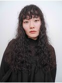 ハードパーマ スパイラルパーマ ロング黒髪