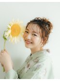 浴衣ヘアセット梅田Riccoアップスタイル
