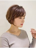 20代30代40代ショートボブニュアンスパーマひし形ウルフ