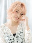 ミストバングブリーチピンクベージュくびレイヤーp小山10代20代