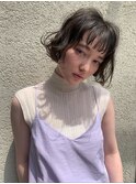 切りっぱなしボブ/ミニボブ/ゆるふわパーマ