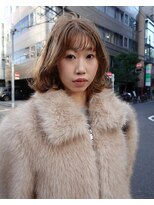レコ 渋谷(LECO)&nbsp;透けブラウンレイヤーボブ