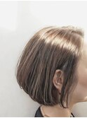 白髪ぼかしハイライトボブ　2503