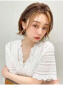 大人可愛い/耳かけショートボブ/メルティカラー/似合わせカット