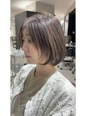 【久留米】 ベージュカラー/伸ばしかけボブカット