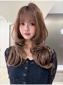 チャコール/オリーブグレー/レイヤーカット小顔顔周り韓国新宿