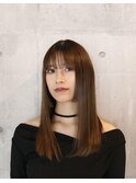 黒髪/オリーブグレー/ココアベージュ/髪質改善/縮毛矯正