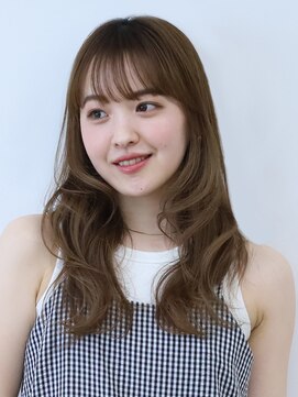 アース 焼津店(HAIR&MAKE EARTH) ミディアムレイヤー×透明感ナチュラルブラウン