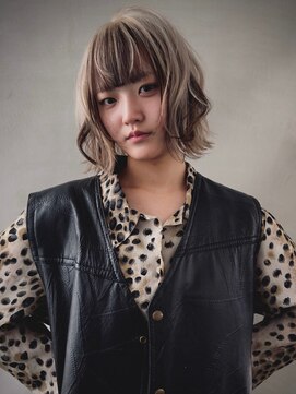 ネハス 栄(nehus.) 学割ブリーチハイライト髪質改善ダブルカラーレイヤーカット