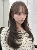 韓国風/レイヤー/前髪カット/オリーブ/透明感/ハッシュカット