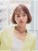 子顔に見せる大人の丸みミニボブ|レトロボブ|切りっぱなしボブ