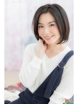 ミック ヘアアンドメイク アップ 駒込店(miq Hair&Make up) 大人かっこいいかきあげ前髪黒髪マッシュボブルフc1