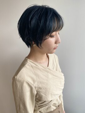 フープヘアー(HOOP.HAIR) ネイビーグリーン/バングカラー