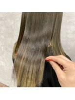 ノア(noa)&nbsp;セクションカラー グレー×ベージュ