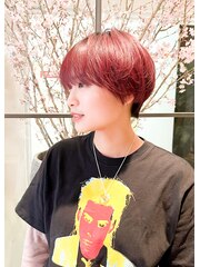 【rue京都】個性的な赤髪マッシュ