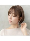 大人かわいい前髪セシルカットココアブラウンフリンジウェーブ