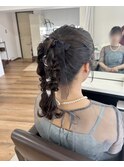 編み下ろしツインポニー