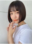 ボブ/レイヤーカット/髪質改善/ウェットヘア/オリーブベージュ
