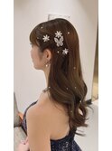 結婚式　ダウンスタイル　ハーフツイン　ブライダルウェディング