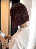ミニボブ×ピンクブラウン