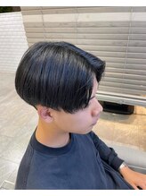 イメージア 町田店(IMAGE A) メンズ　ブルーブラック　センターパート＠30代40代50代60代