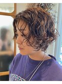 お手入れ簡単ショートパーマ