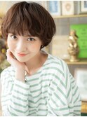 くせ毛風前下がり丸みショートマッシュパーマc6志木20代30代40代