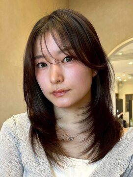 コンフィー(comfy) 『サザワ』フェザーパーマチェリーブラウンミニウルフ