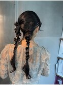 【ダブルポニーテール】結婚式/二次会/銀座/有楽町/アレンジ