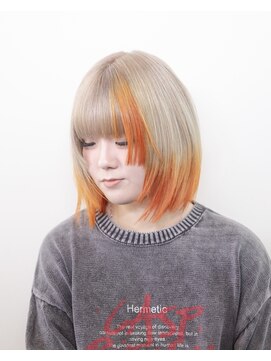 ルプラ ガーデン(le-pla garden) オレンジ+ベージュ#ケアブリーチ#ダブルカラー#髪質改善カラー