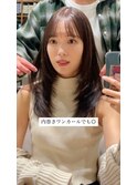 ナチュラル小顔前髪あり後れ毛サイドバング結べるボブくびれヘア