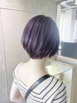 ブルー(BLUE) 小顔ショート パープルラベンダー ブリーチ【mt___213r】