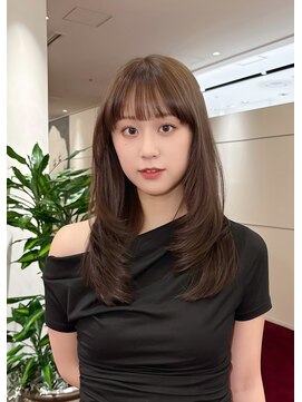 ウォーレントリコミニューヨーク ハービスエント大阪梅田店(WARREN TRICOMI NEW YORK) 前髪あり韓国レイヤー×ショコラブラウン