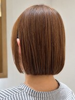 トップヘアーヒルズ 安城(TOP HAIR HILLS)&nbsp;安城切りっぱなしボブミニボブオレンジブラウン髪質改善20代30代