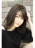 黒髪【切りっぱなしボブ】ハネ感が可愛いミディアムボブ