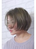 巻かずにできるモテ前髪なしショート×バニラベージュ
