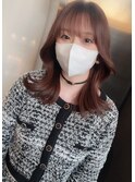 ミディアム韓国風レイヤー×ラベンダーカラー