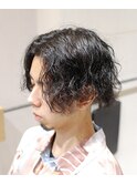メンズカット/波巻きパーマ/スパイラルパーマ/センターパート