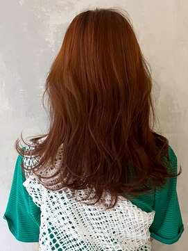 アイティーバイアルバム 藤沢店(IT by ALBUM) オレンジベージュ_グレージュカラーボブウルフ_ba402931