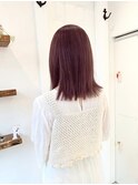 切りっぱなしミディアム×ラベンダーピンク【綾瀬/北千住/亀有】