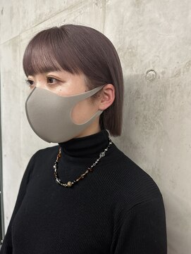 ソルトウォーター(SALT WATER) ぱつっとボブ　ラベンダーグレージュ　ワンレン　小顔