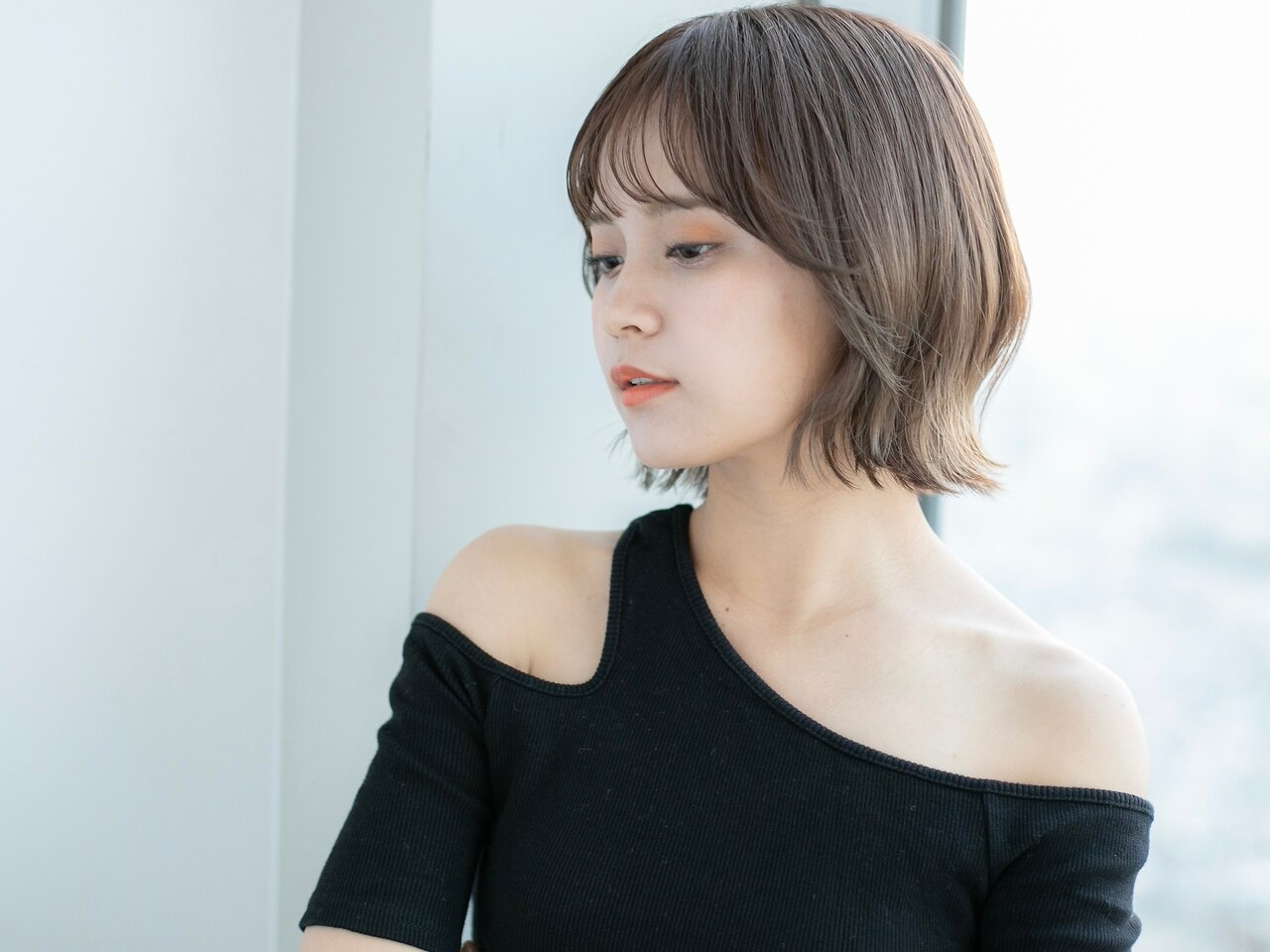 【人気No.２/抜け感抜群】透明感カラー+小顔カット+プチケアトリートメント