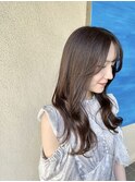 ブラウンベージュ×巻き髪
