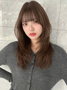 ユーフォリア 銀座本店(Euphoria) ブラウンベージュ フルバング 顔周りカット レイヤーカット 美髪