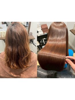 【髪質改善】他店で断られたハイダメージもお任せ！独自の《美髪矯正》で自分史上最高の髪質に♪