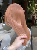 ピンクオレンジ　ケアブリーチ　原宿